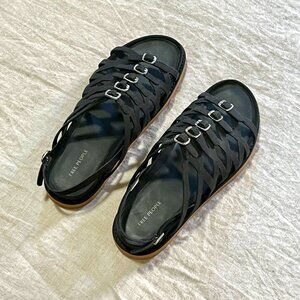Free People Las Palmas Buckle Black Sandals US 10/EU 41
